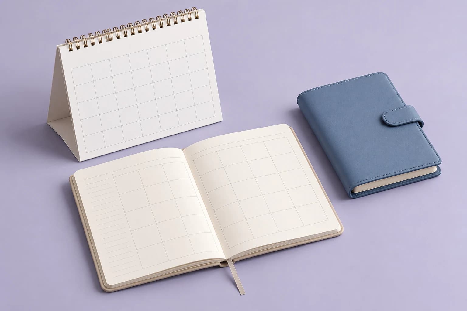 Illustrative calendars and planners merchandise arrangement