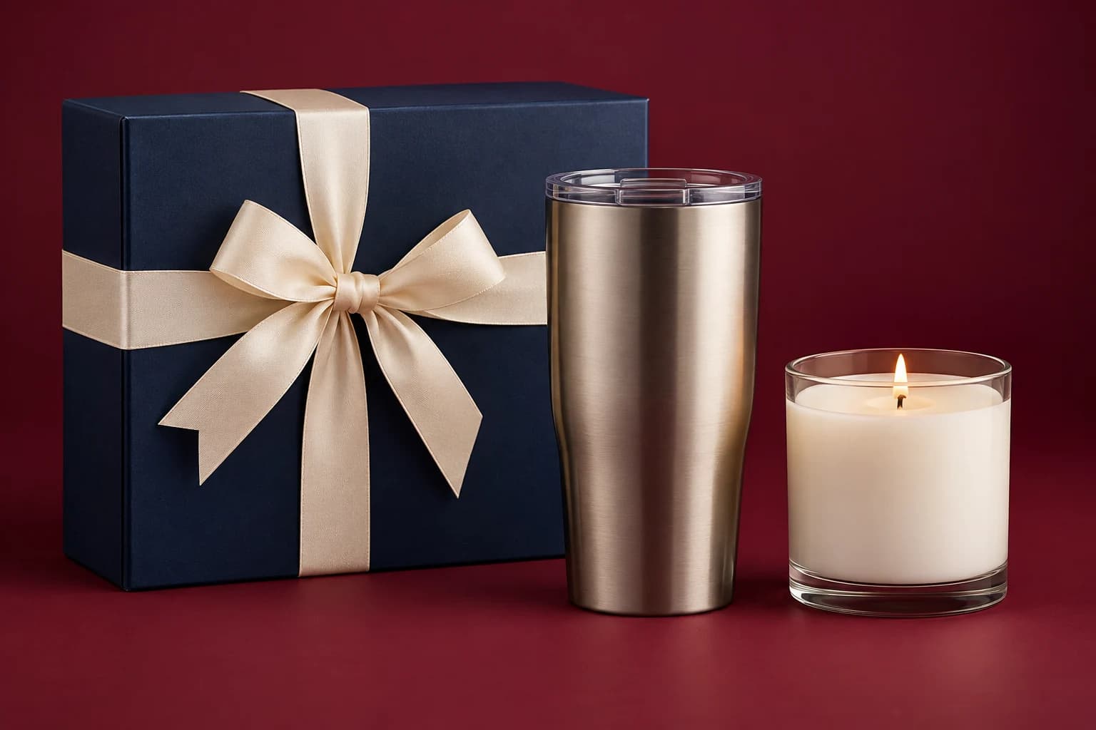 Illustrative holiday gifts merchandise arrangement