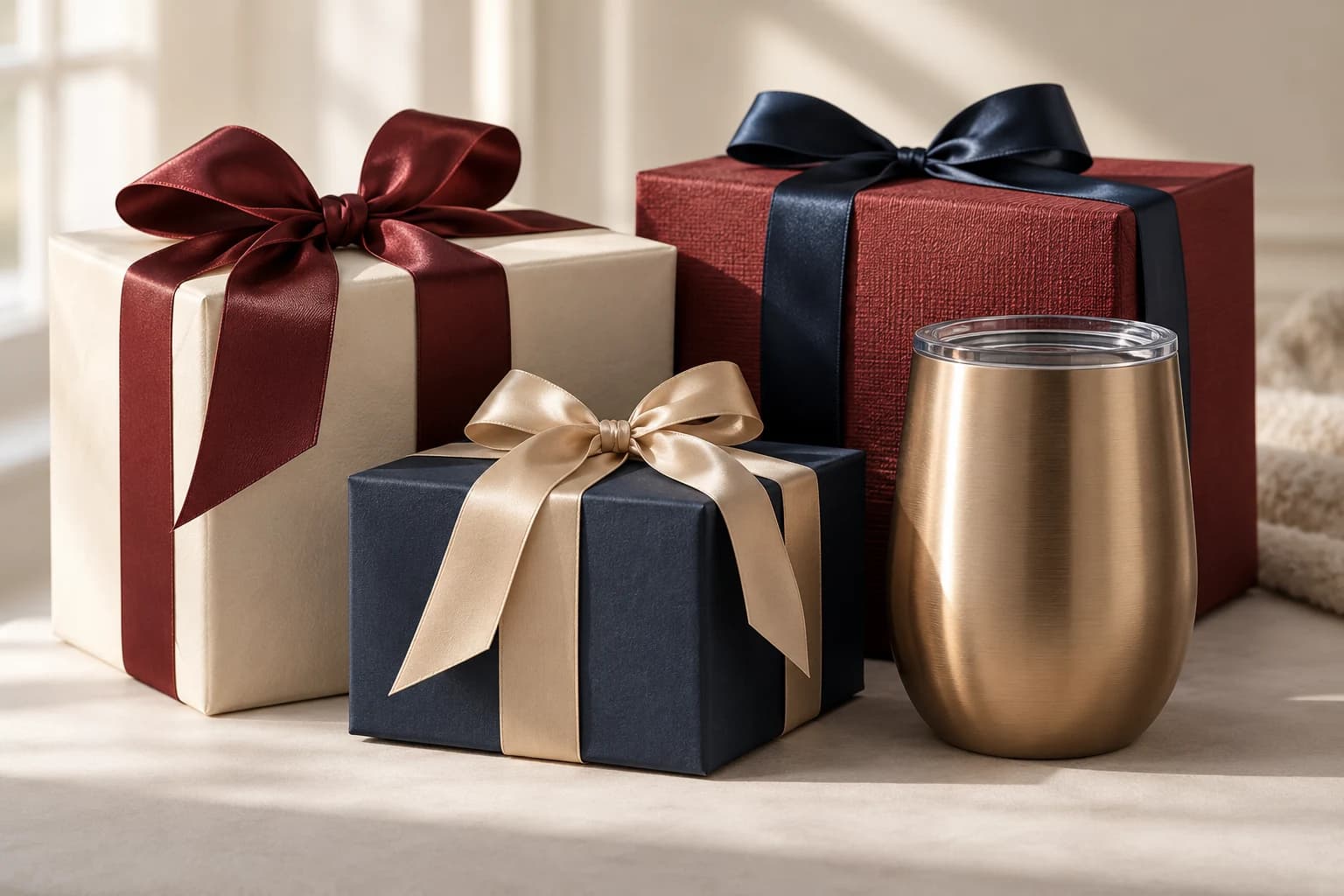 Illustrative holiday gifting program scene