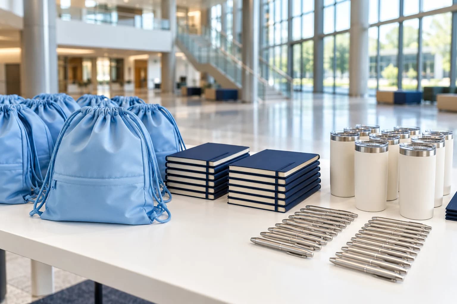 Illustrative recruiting merchandise program scene